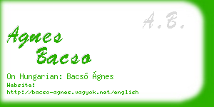 agnes bacso business card